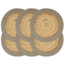 Tischsets 4 Stk. Natur und Anthrazit 38 cm Jute und Baumwolle