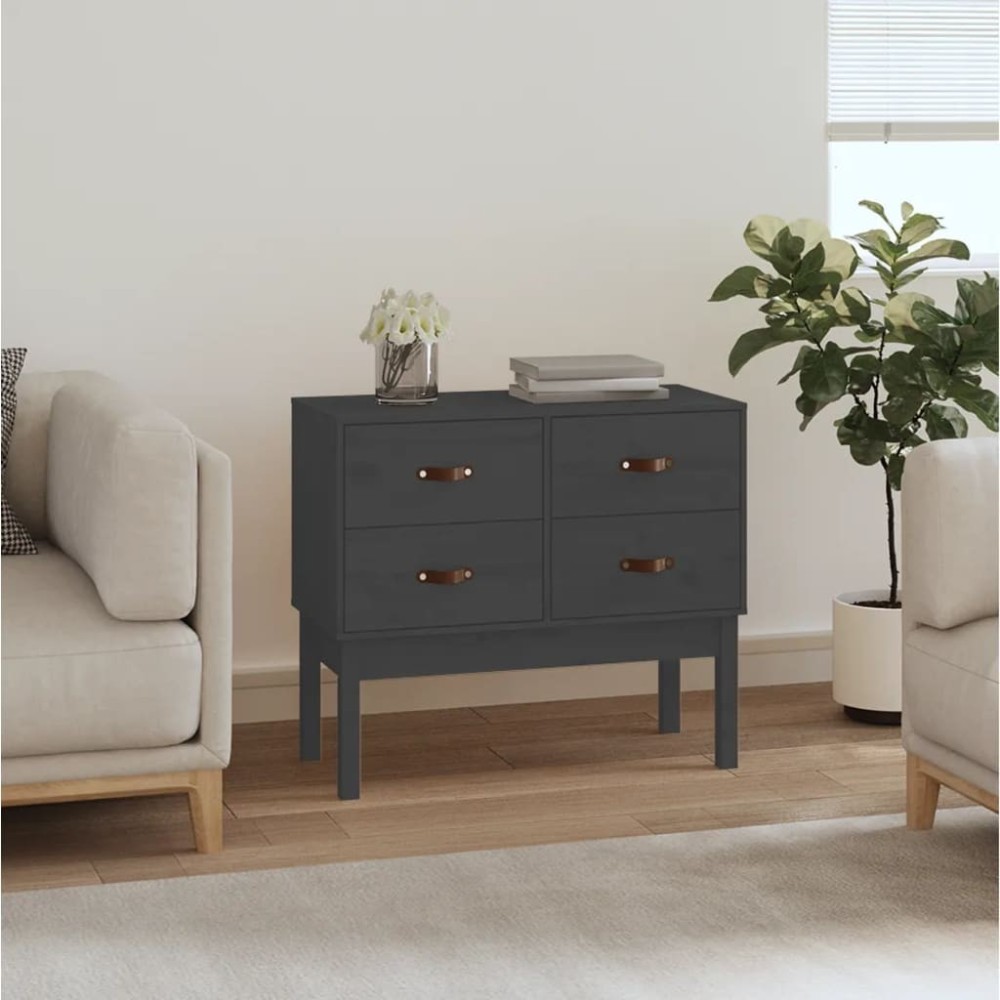 Konsolenschrank Schwarz 90x40x78 cm Massivholz Kiefer