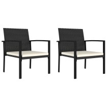 Garden Dining Chairs 4 pcs Poly Rattan Black