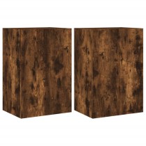 TV Wall Cabinets 2 pcs Smoked Oak 40.5x30x60 cm Engineered Wood