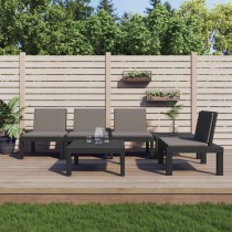 6 Piece Garden Lounge Set with Cushions Anthracite PP