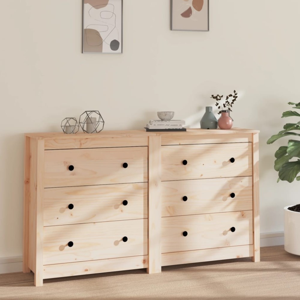 Sideboard Grey 140x35x80 cm Solid Wood Pine