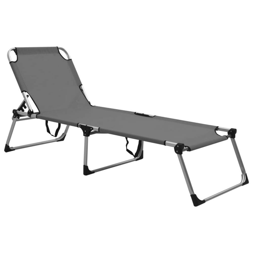 Extra High Folding Senior Sunbed Blue Aluminium
