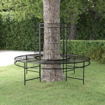 Round Tree Bench  137 cm Black Steel