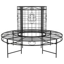 Round Tree Bench  137 cm Black Steel