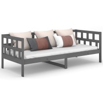 Day Bed Grey Solid Wood Pine 80x200 cm