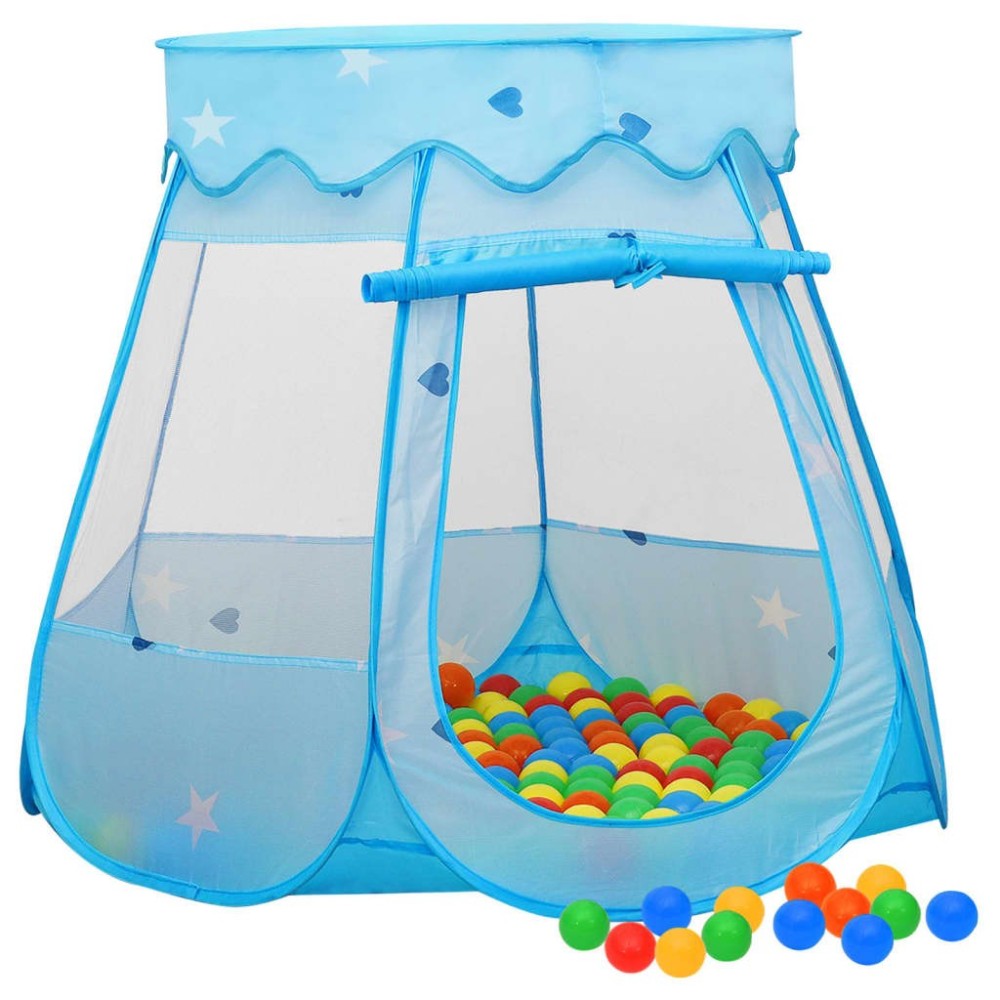 Children Play Tent with 250 Balls Blue 102x102x82 cm