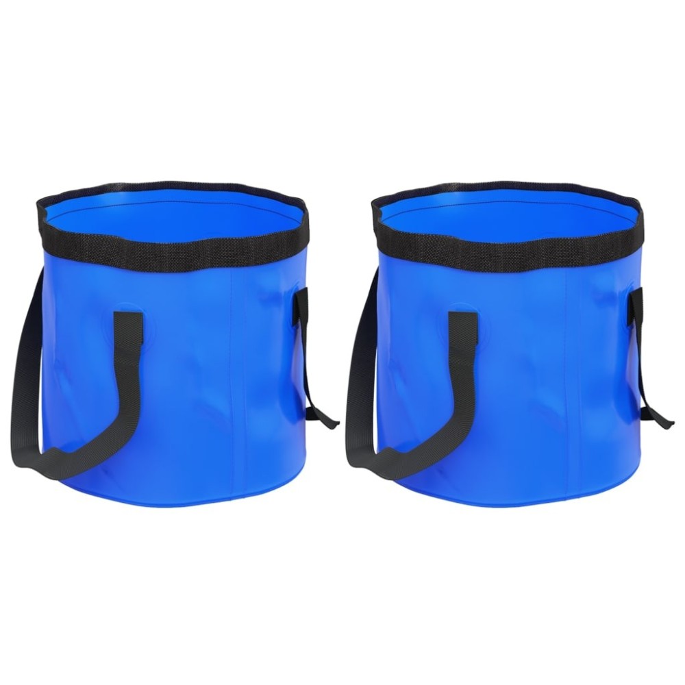 Folding Buckets 2 pcs Black 20 L PVC