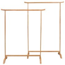 Clothes Racks 2 pcs Solid Oak Wood