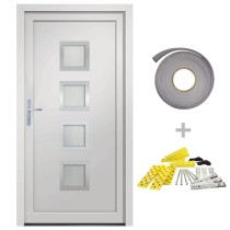 Front Door White 108x200 cm PVC