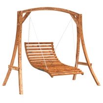 Hollywoodschaukel Massivholz Fichte mit Teak-Finish