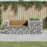 Garden Bench with Gabion...
