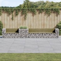 Garden Bench with Gabion...