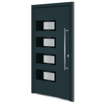 Front Door Anthracite 110x210 cm Aluminium and PVC