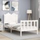 Bed Frame with Headboard White 180x200 cm Super King Solid Wood