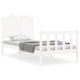 Bed Frame with Headboard White 180x200 cm Super King Solid Wood