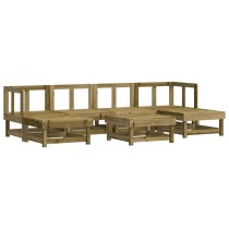 7 Piece Garden Lounge Set Honey Brown Solid Wood Pine