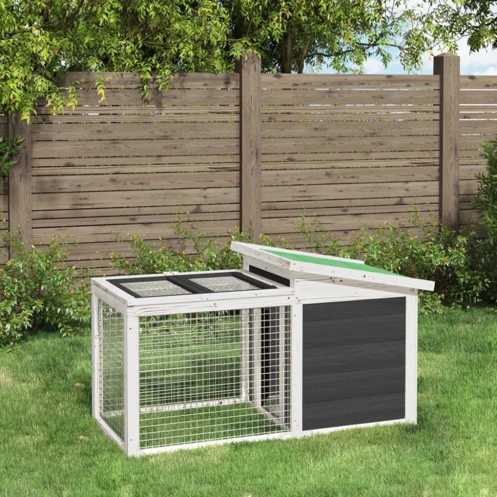 Rabbit Hutch Mocha 100.5x54x55 cm Solid Wood Pine