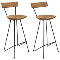 Bar Stools 2 pcs Solid Teak...