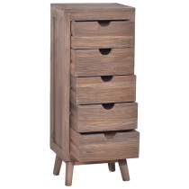 Sideboard with 5 Drawers 40x30x100 cm Solid Teak Wood
