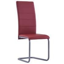 Cantilever Dining Chairs 2 pcs Black Faux Leather