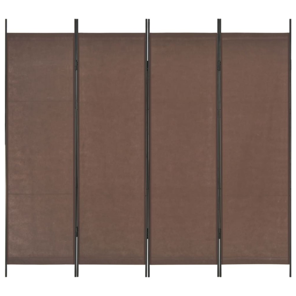 4-Panel Room Divider Brown 200x180 cm