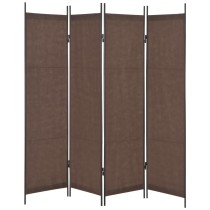 4-Panel Room Divider Brown 200x180 cm
