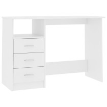 Desk with Drawers White 110x50x76 cm Engineered Wood