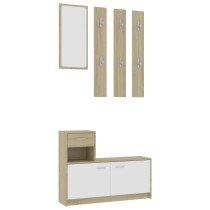 Garderobenset Flur Sonoma-Eiche 100x25x76,5 cm Holzwerkstoff