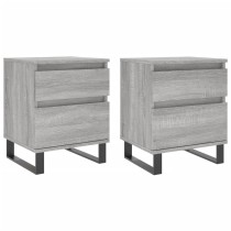 Bedside Cabinets 2 pcs Smoked Oak 40x35x50 cm Engineered Wood