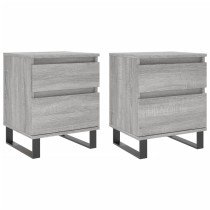 Bedside Cabinets 2 pcs Smoked Oak 40x35x50 cm Engineered Wood