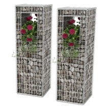 Gabion Basket Post/Planter Steel 50x50x120 cm