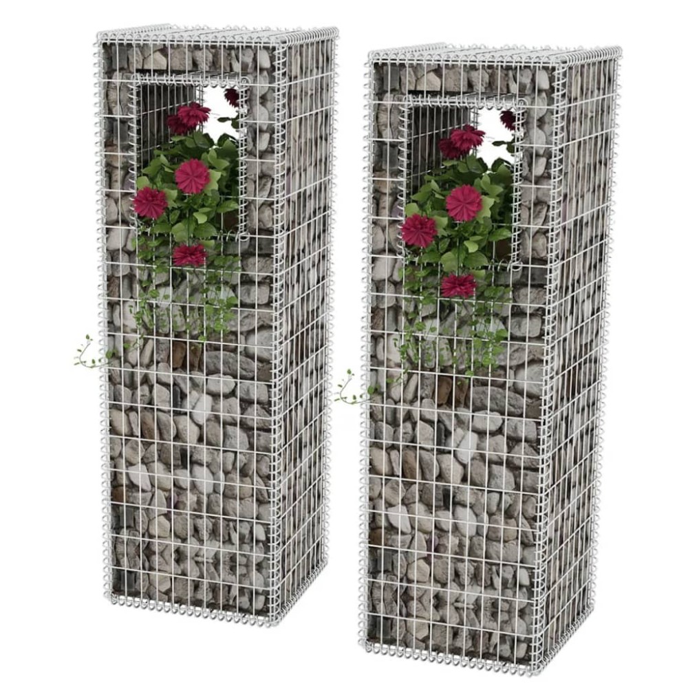 Gabion Basket Post/Planter Steel 50x50x120 cm