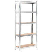 5-Layer Shelves 2 pcs Blue Steel&Engineered Wood