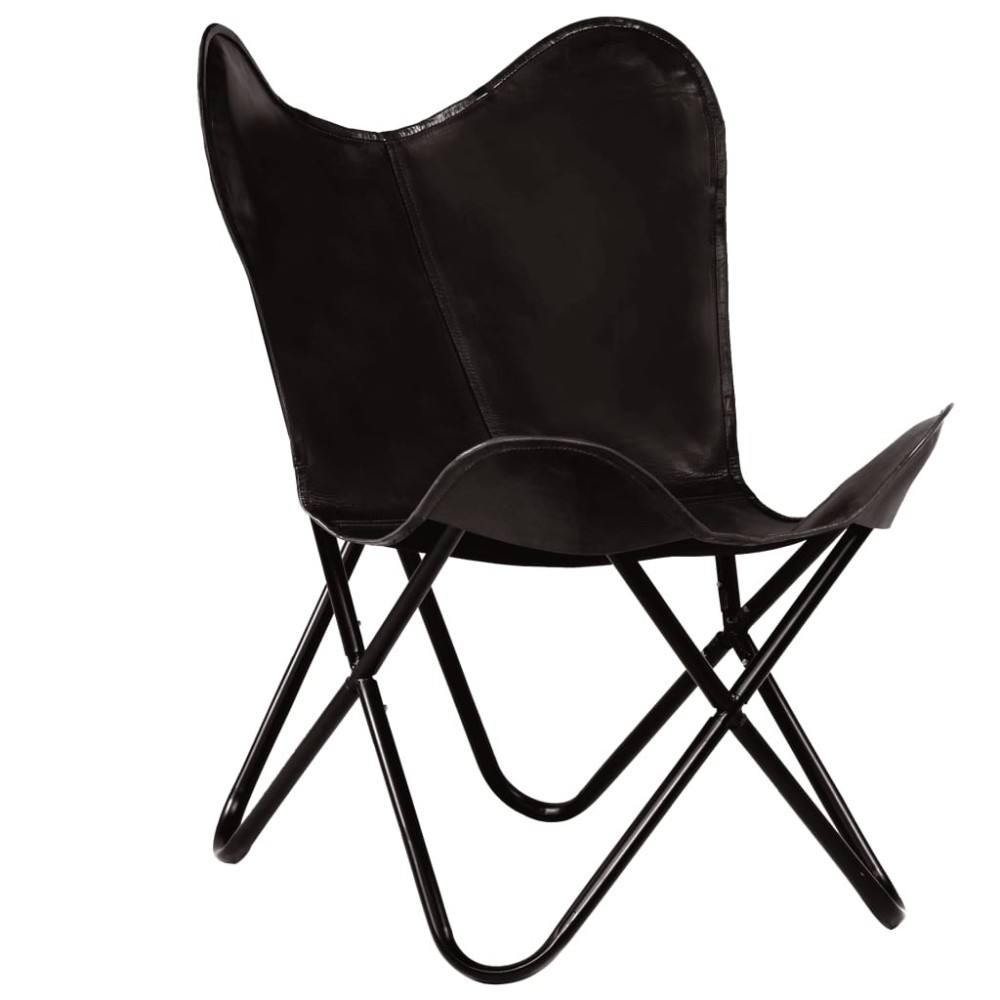 Butterfly Chair Black Kids Size Real Leather