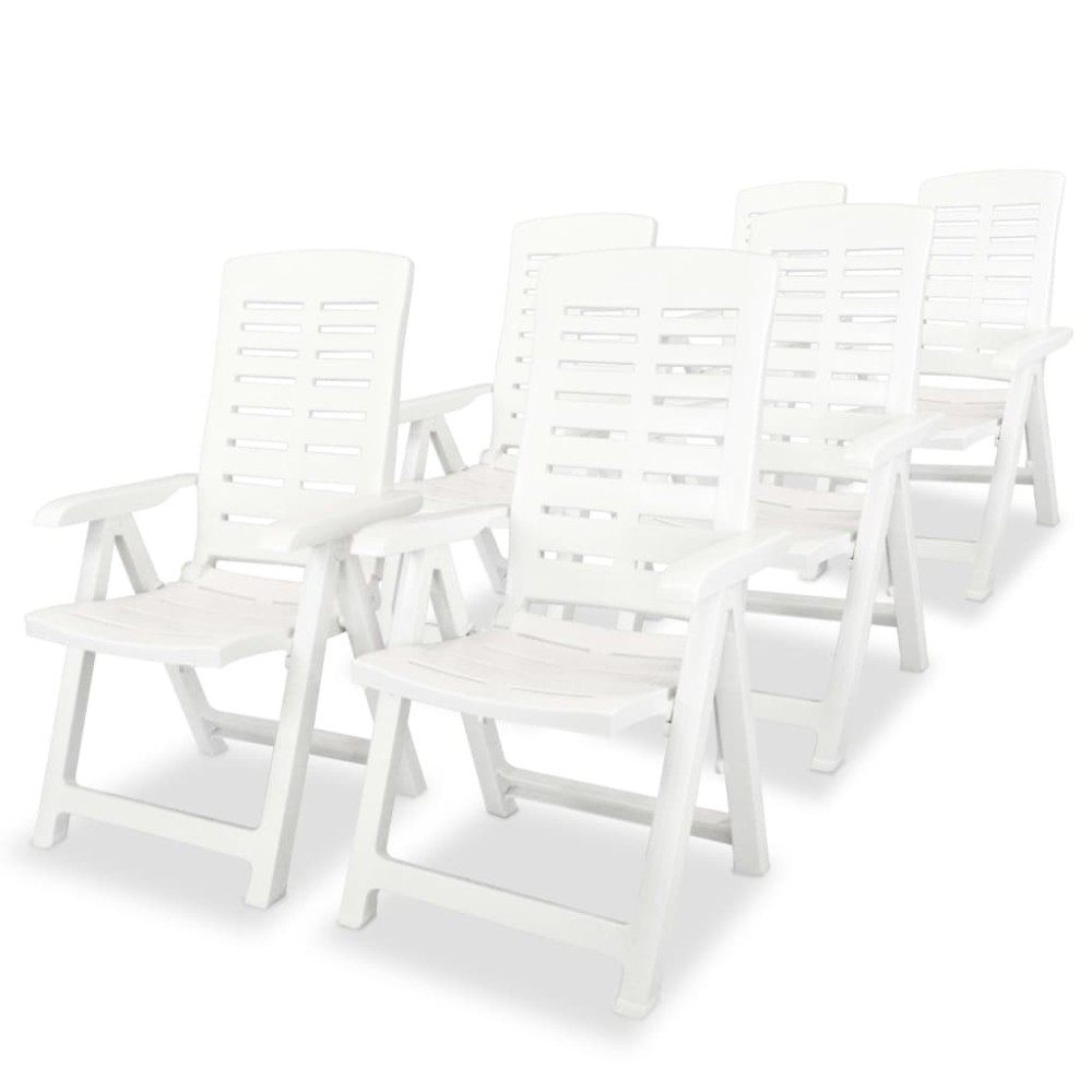 Reclining Garden Chairs 6 pcs Plastic Anthracite