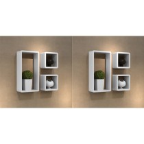 Wall Cube Shelves 6 pcs White