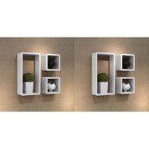 Wall Cube Shelves 6 pcs White