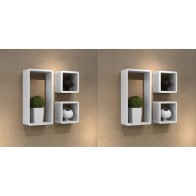 Wall Cube Shelves 6 pcs White