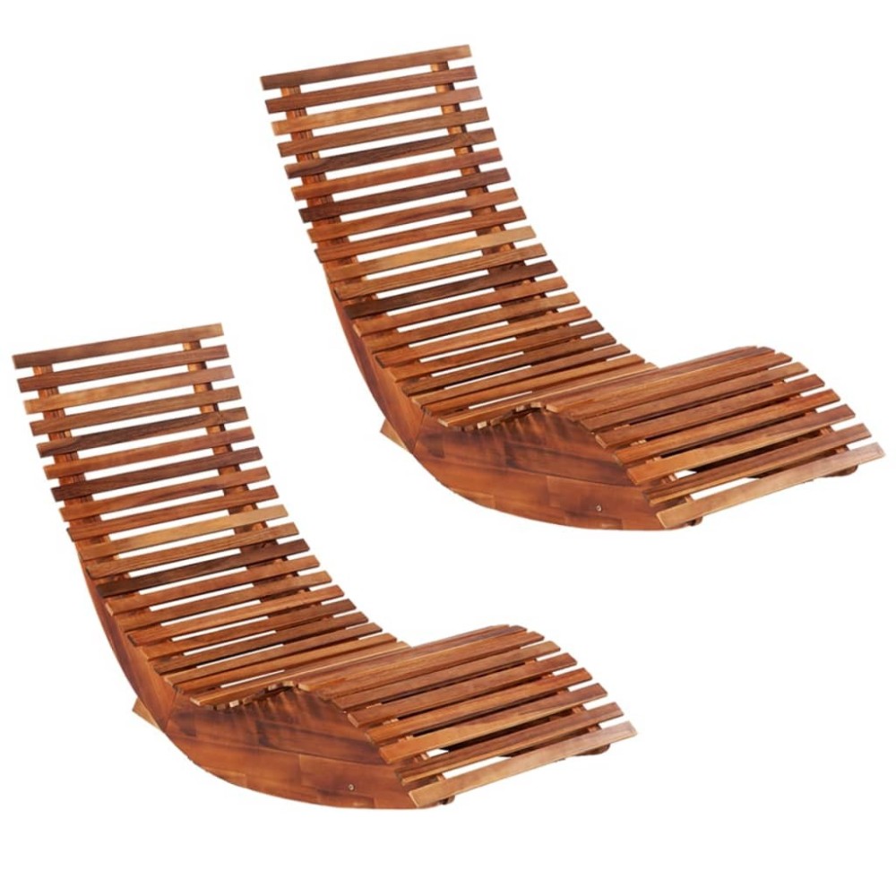 Rocking Sun Lounger Acacia Wood