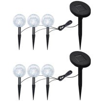 Solar Bowl 3 LED Garden Lights with Spike Anchors & Solar Panel