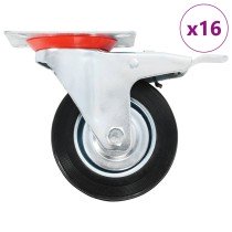 Swivel Casters with Double Brakes 4 pcs 100 mm