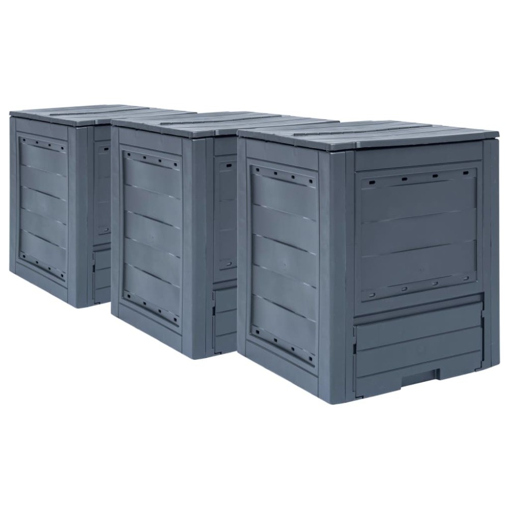 Garden Composter Grey 60x60x73 cm 260 L