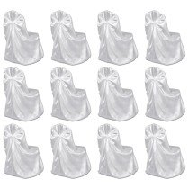 Chair Cover for Wedding Banquet 12 pcs White