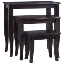 Nesting Side Tables 3 pcs Light Black Solid Wood Mahogany