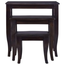 Nesting Side Tables 3 pcs Light Black Solid Wood Mahogany