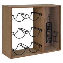 H&S Collection Wine Rack for 6 Bottles Metal Brown and Black