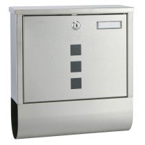 HI Letter Box with Newspaper Holder 30.5x9.6x33.5 cm Stainless Steel