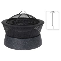 ProGarden Fire Bowl with Grill Round 54.5x54.5x38 cm Black