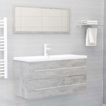 2 Piece Bathroom Furniture Set Concrete Grey Engineered Wood